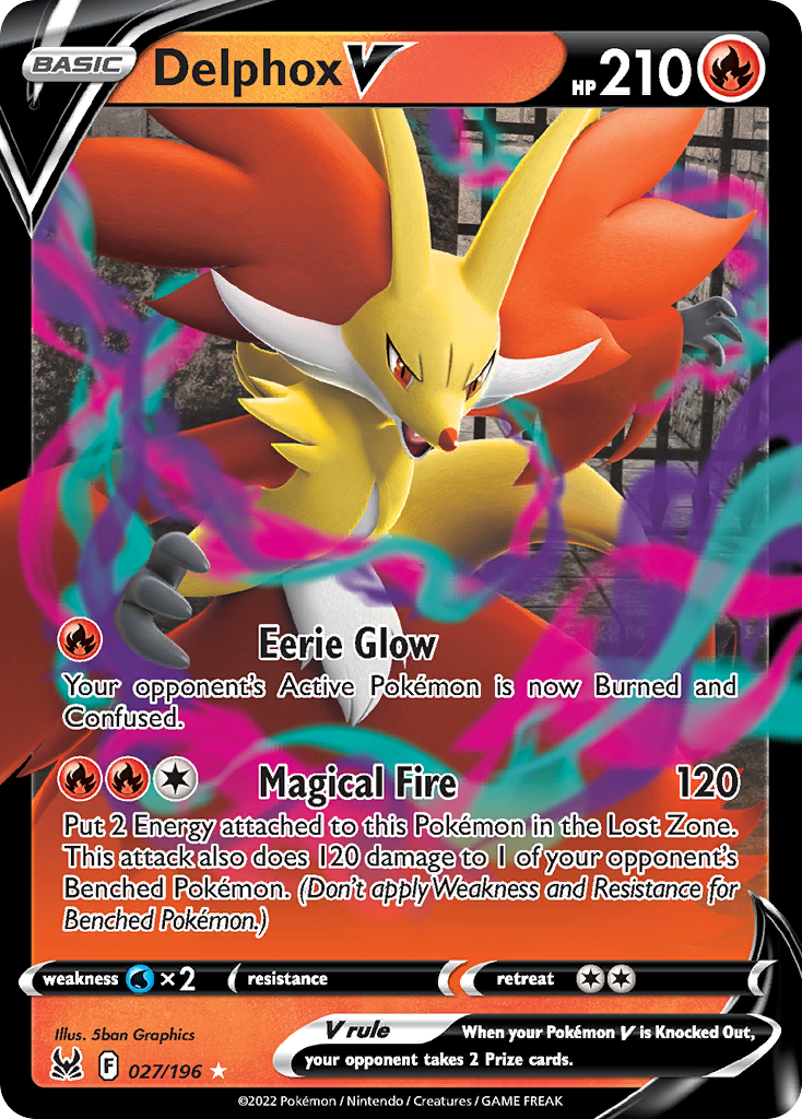 Delphox V – Lost Origin 027/196 Pokémon card