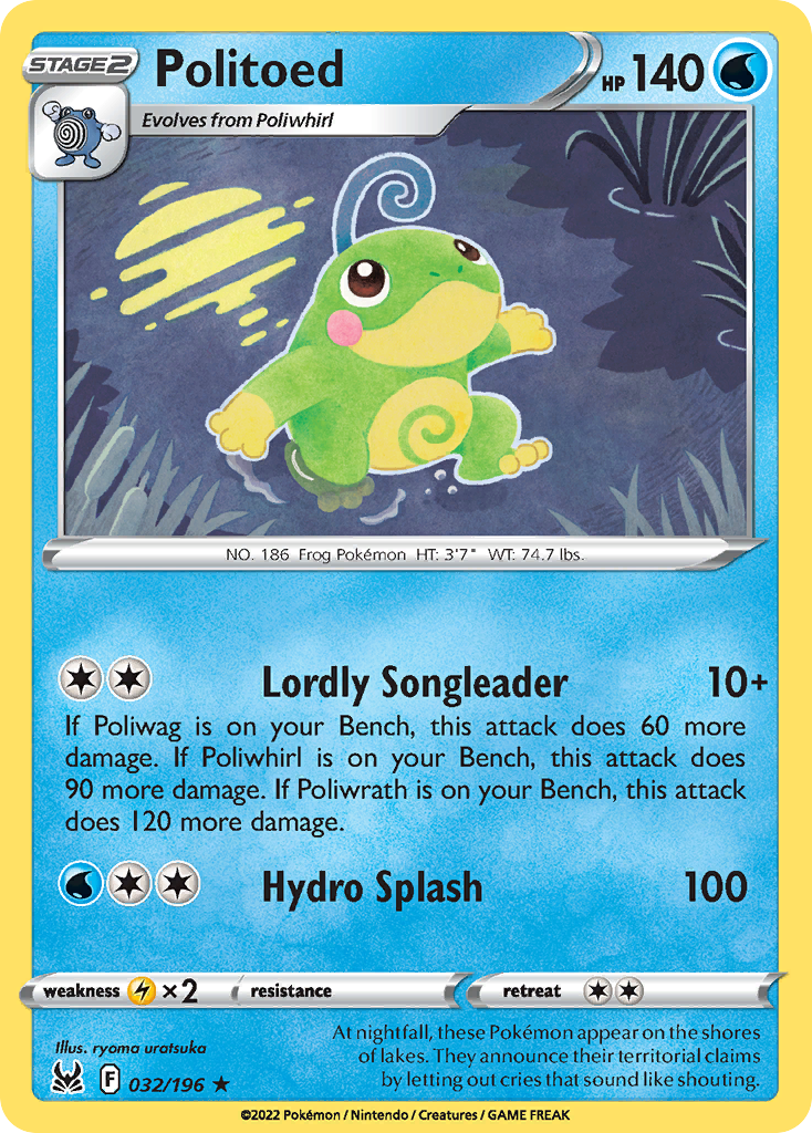 Politoed – Lost Origin 032/196 Pokémon card