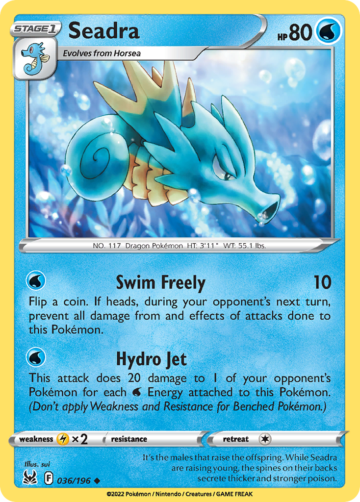 Seadra – Lost Origin 036/196 Pokémon card