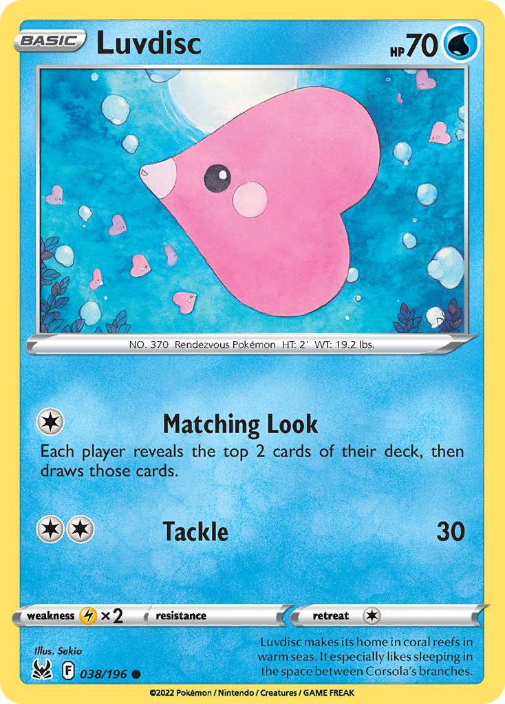 Luvdisc – Lost Origin 038/196 Pokémon card