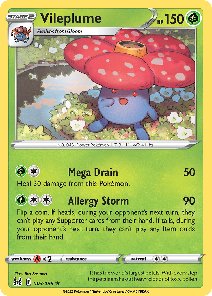 Vileplume – Lost Origin 003/196 Pokémon card