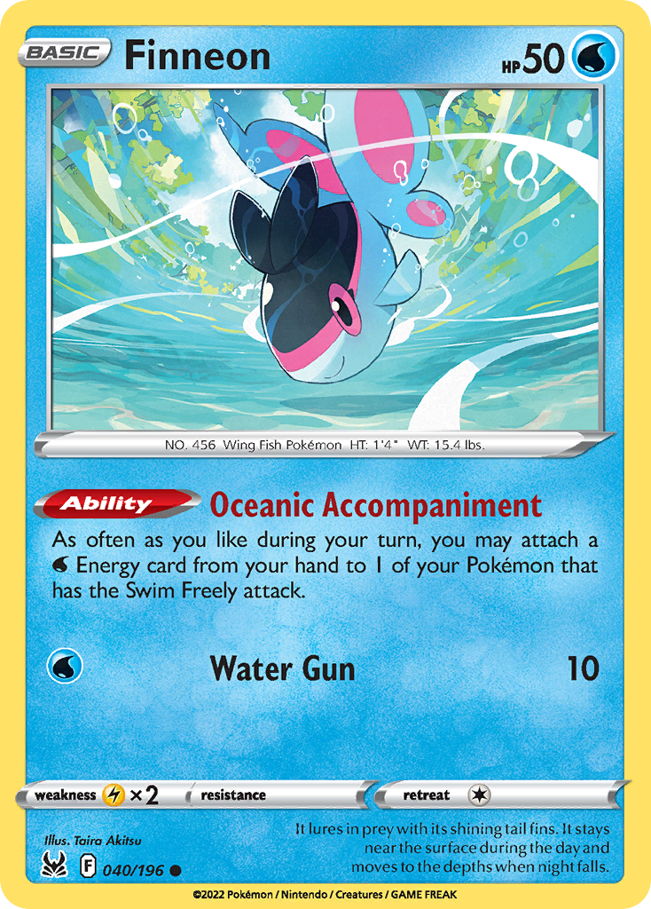 Finneon – Lost Origin 040/196 Pokémon card
