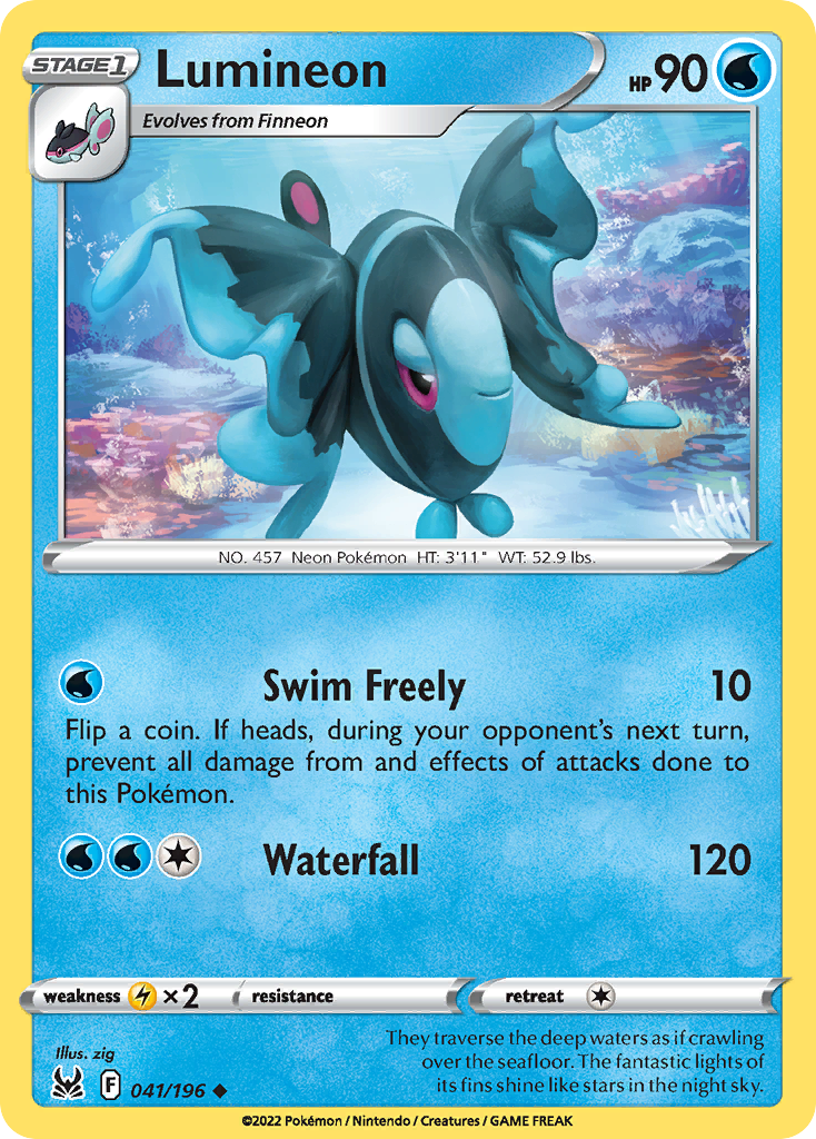 Lumineon – Lost Origin 041/196 Pokémon card