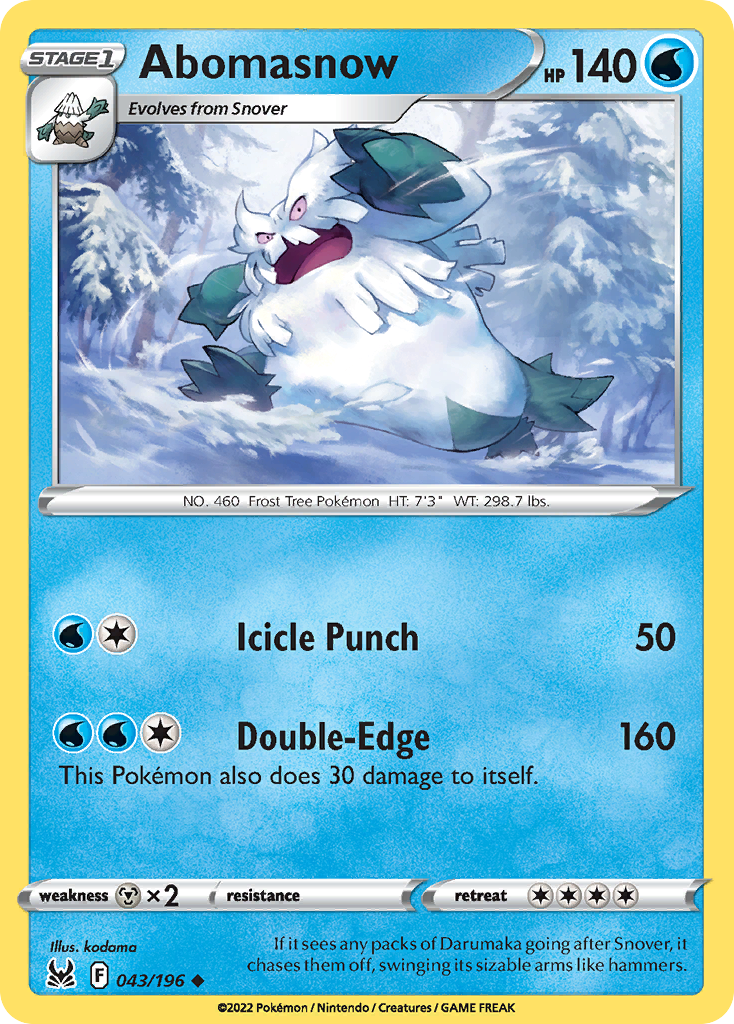 Abomasnow – Lost Origin 043/196 Pokémon card