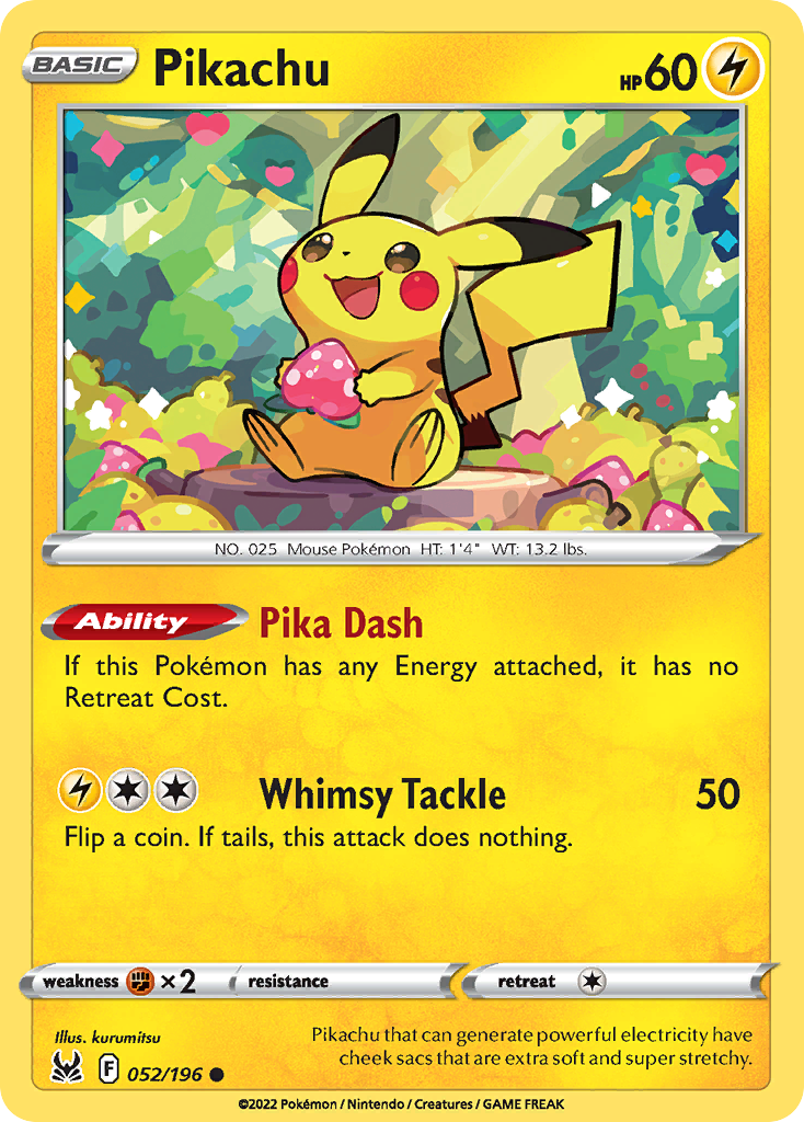Pikachu – Lost Origin 052/196 Pokémon card