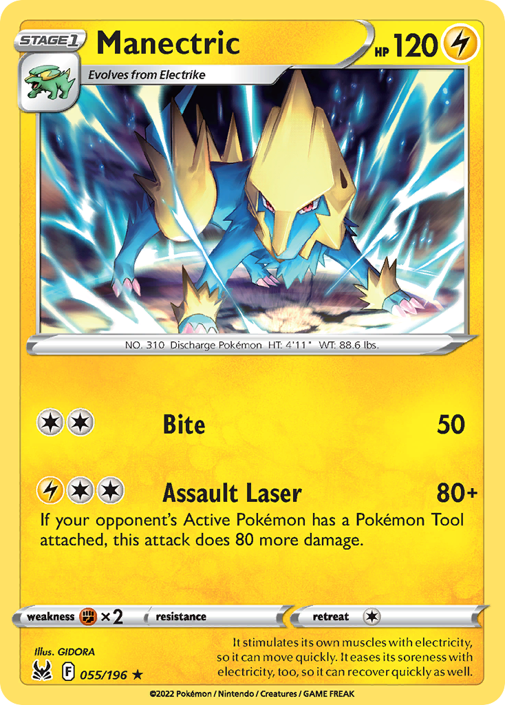 Manectric – Lost Origin 055/196 Pokémon card