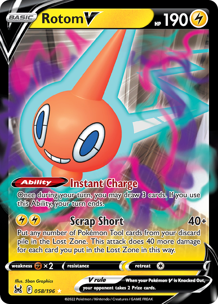 Rotom V – Lost Origin 058/196 Pokémon card