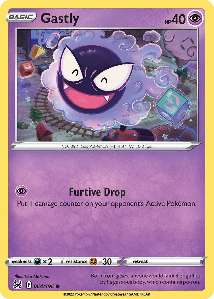 Gastly – Lost Origin 064/196 Pokémon card