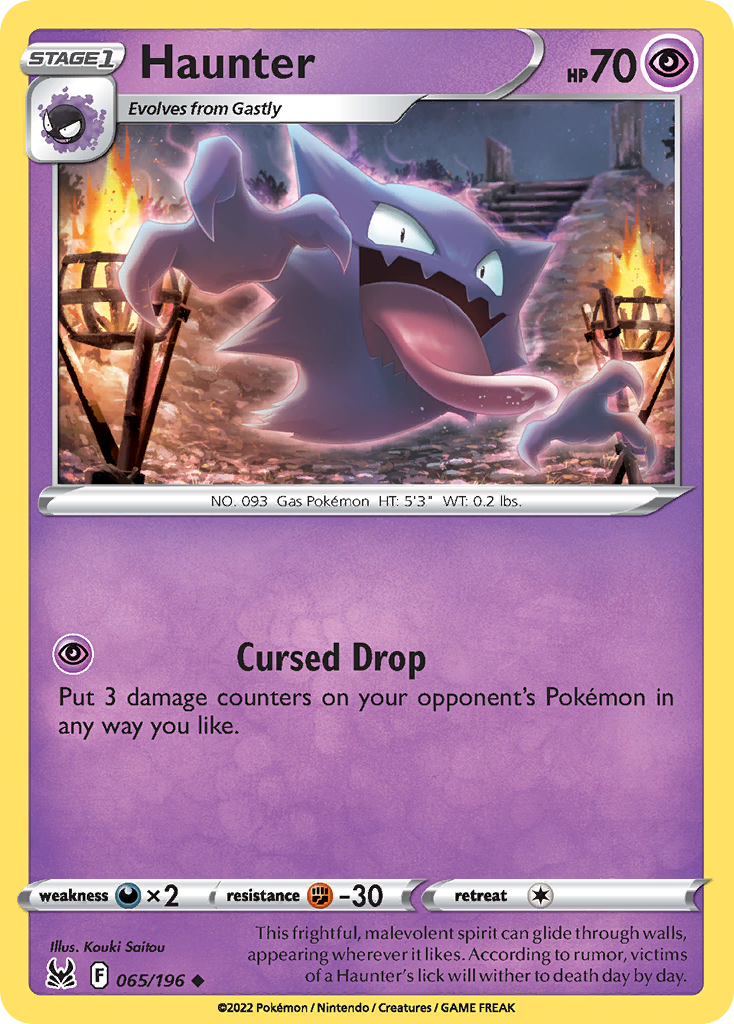 Haunter – Lost Origin 065/196 Pokémon card