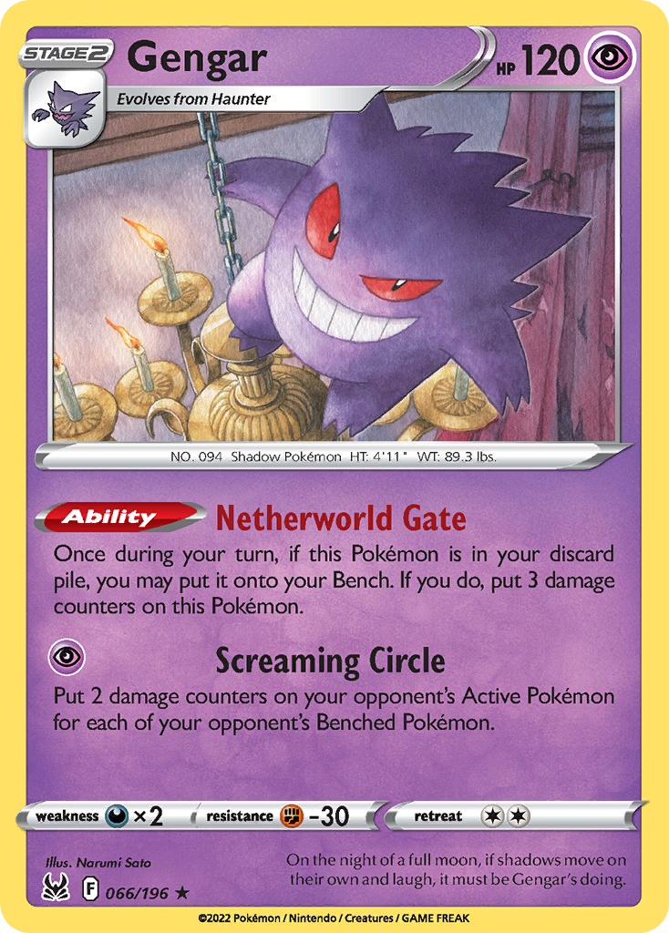 Gengar – Lost Origin 066/196 Pokémon card