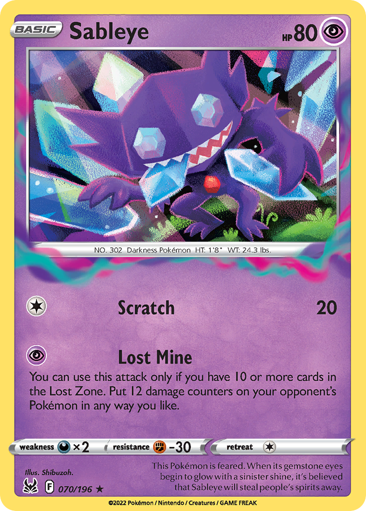Sableye – Lost Origin 070/196 Pokémon card