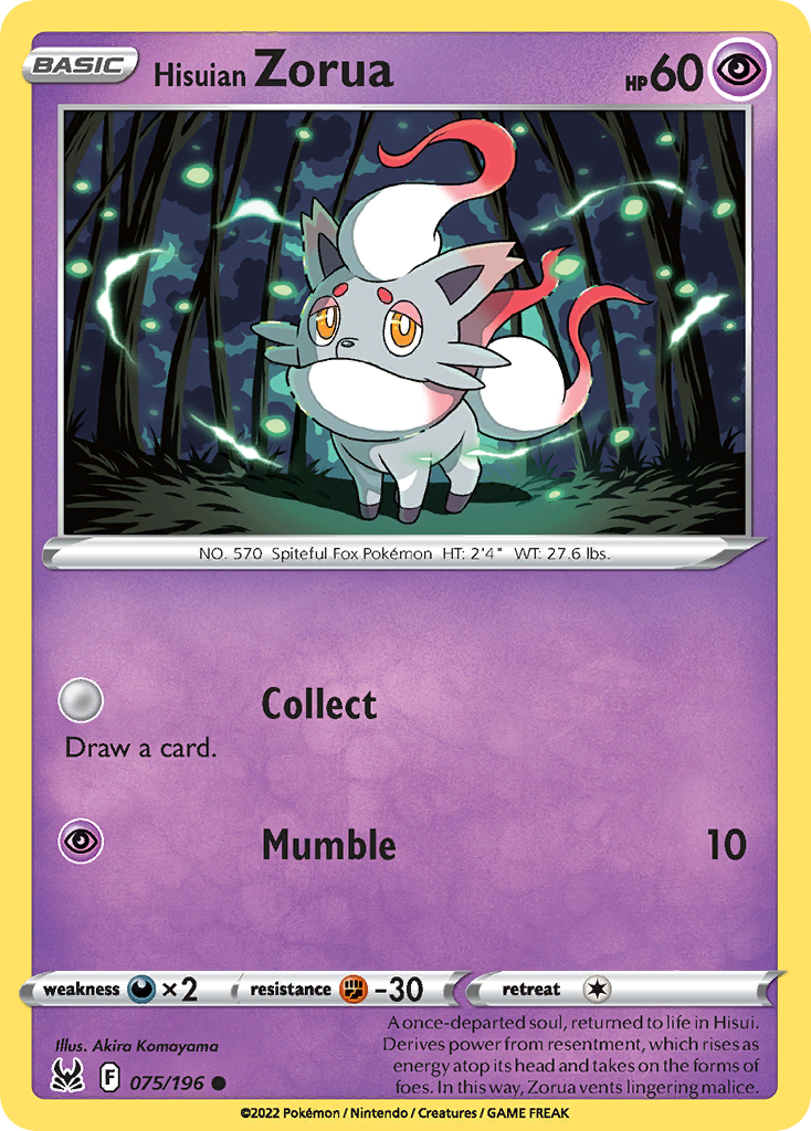 Hisuian Zorua – Lost Origin 075/196 Pokémon card