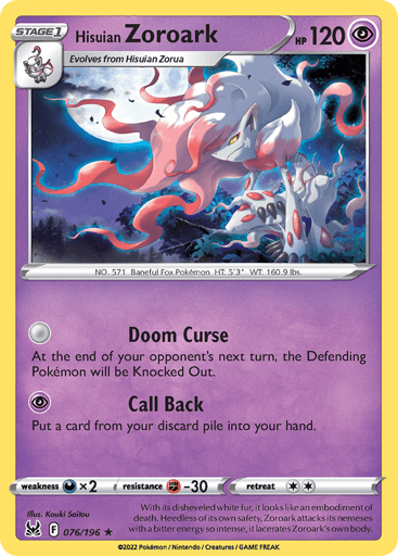 Hisuian Zoroark - Lost Origin 76