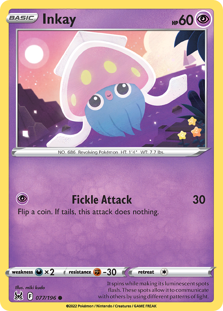 Inkay – Lost Origin 077/196 Pokémon card