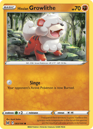 Hisuian Growlithe - Lost Origin 83