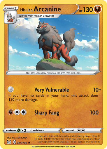 Hisuian Arcanine - Lost Origin 84