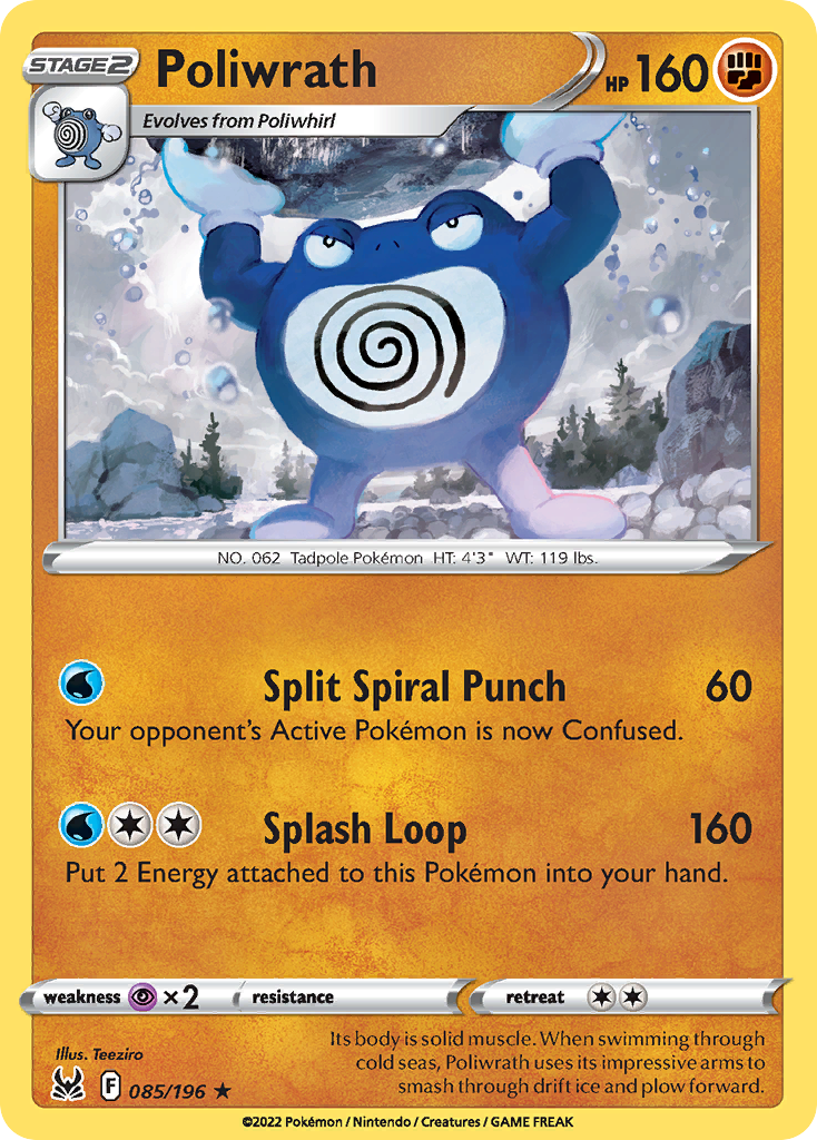 Poliwrath – Lost Origin 085/196 Pokémon card