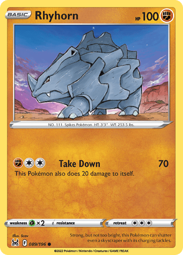 Rhyhorn - Lost Origin 89