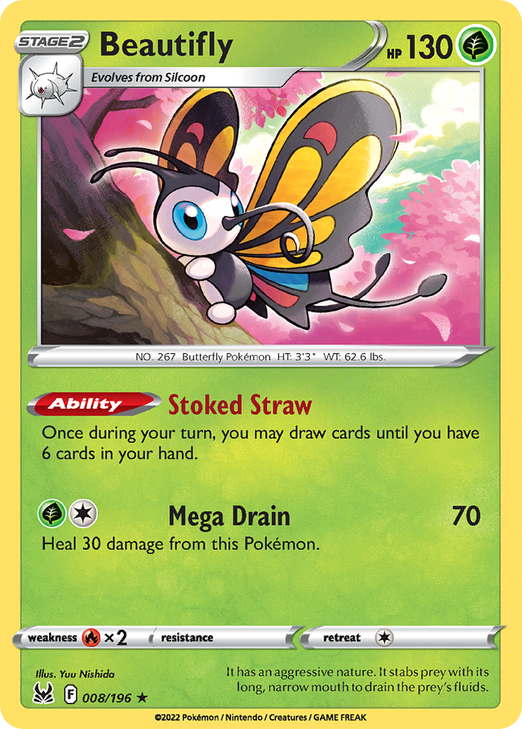 Beautifly – Lost Origin 008/196 Pokémon card