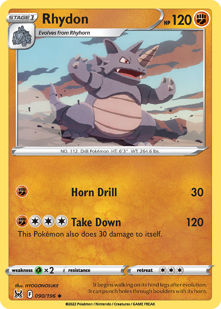 Rhydon – Lost Origin 090/196 Pokémon card