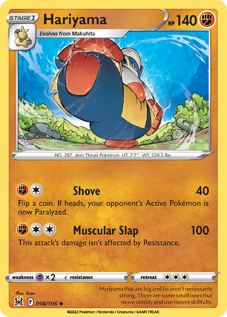 Hariyama – Lost Origin 098/196 Pokémon card