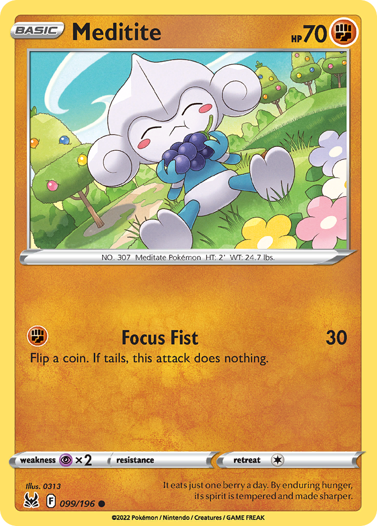 Meditite – Lost Origin 099/196 Pokémon card
