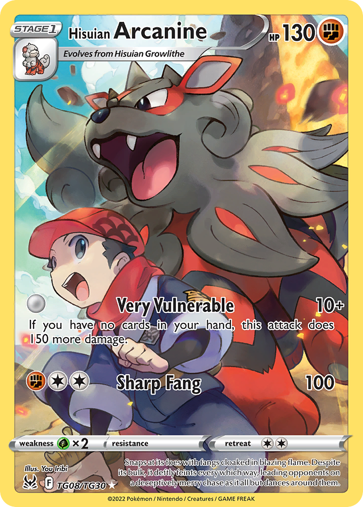 Hisuian Arcanine – Lost Origin Trainer Gallery TG08/TG30 Pokémon card