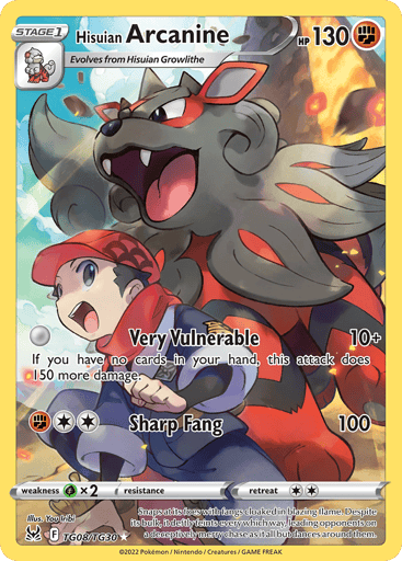 Hisuian Arcanine - Lost Origin Trainer Gallery TG08