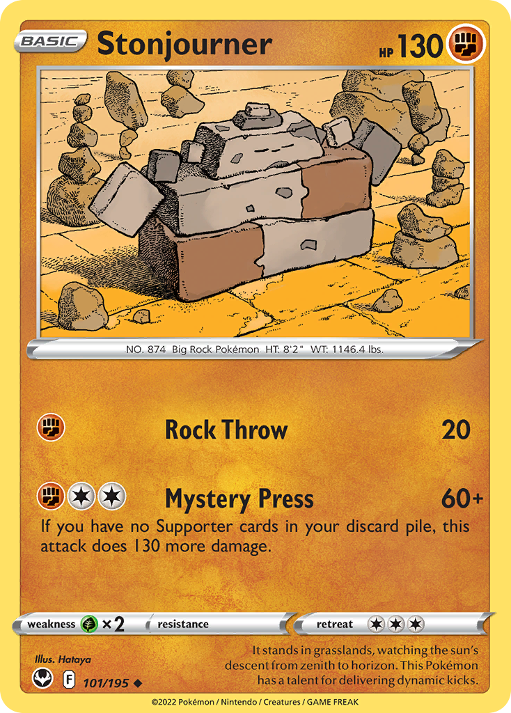 Stonjourner – Silver Tempest 101/195 Pokémon card