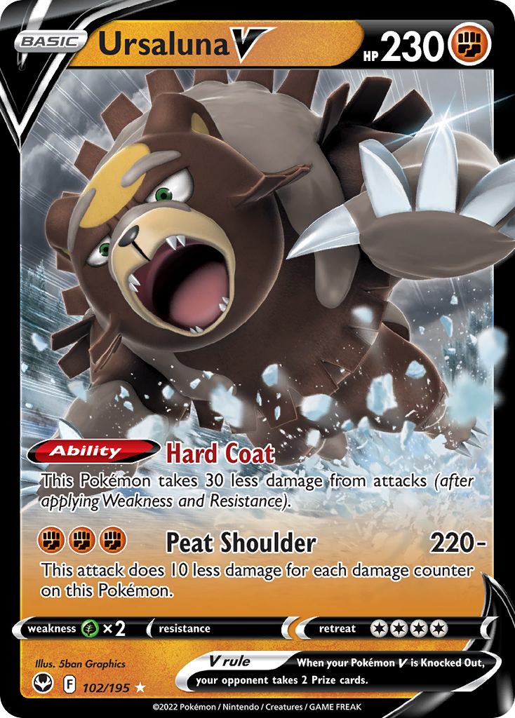 Ursaluna V – Silver Tempest 102/195 Pokémon card