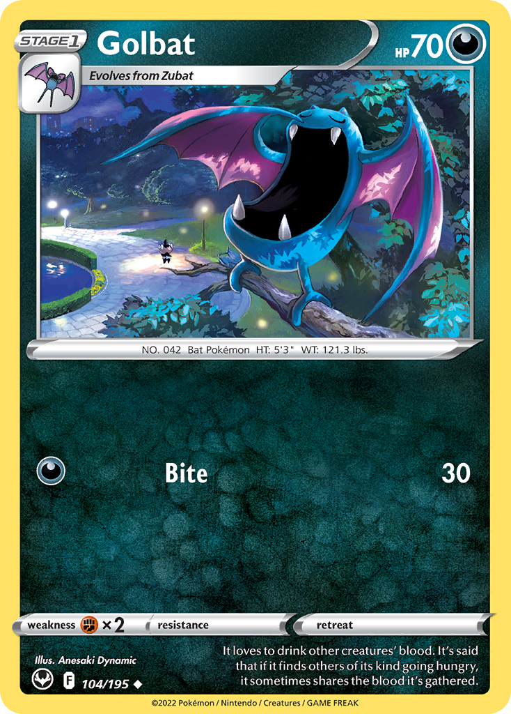 Golbat – Silver Tempest 104/195 Pokémon card