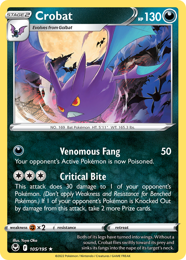 Crobat – Silver Tempest 105/195 Pokémon card