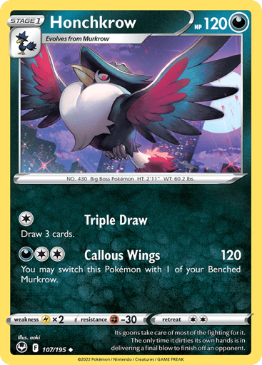 Honchkrow - Silver Tempest 107