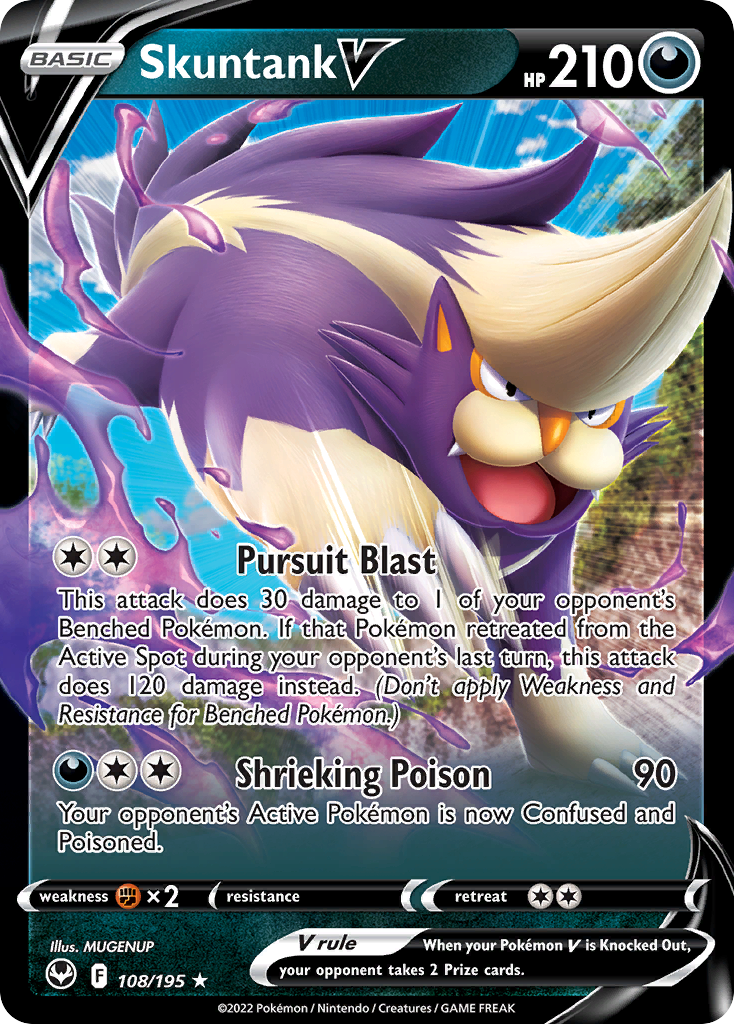 Skuntank V – Silver Tempest 108/195 Pokémon card