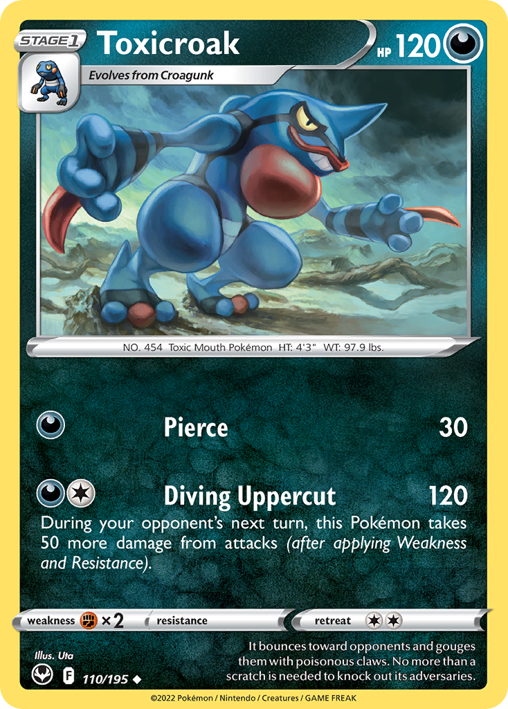 Toxicroak – Silver Tempest 110/195 Pokémon card