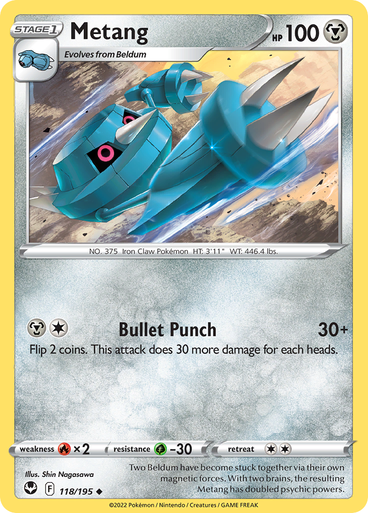 Metang – Silver Tempest 118/195 Pokémon card