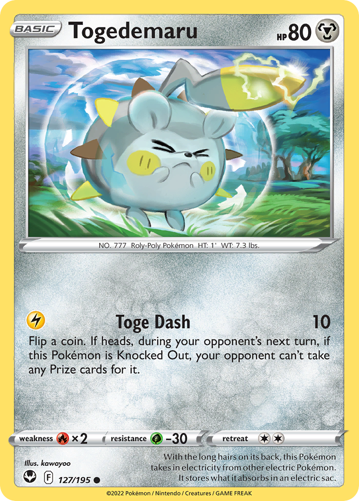 Togedemaru – Silver Tempest 127/195 Pokémon card