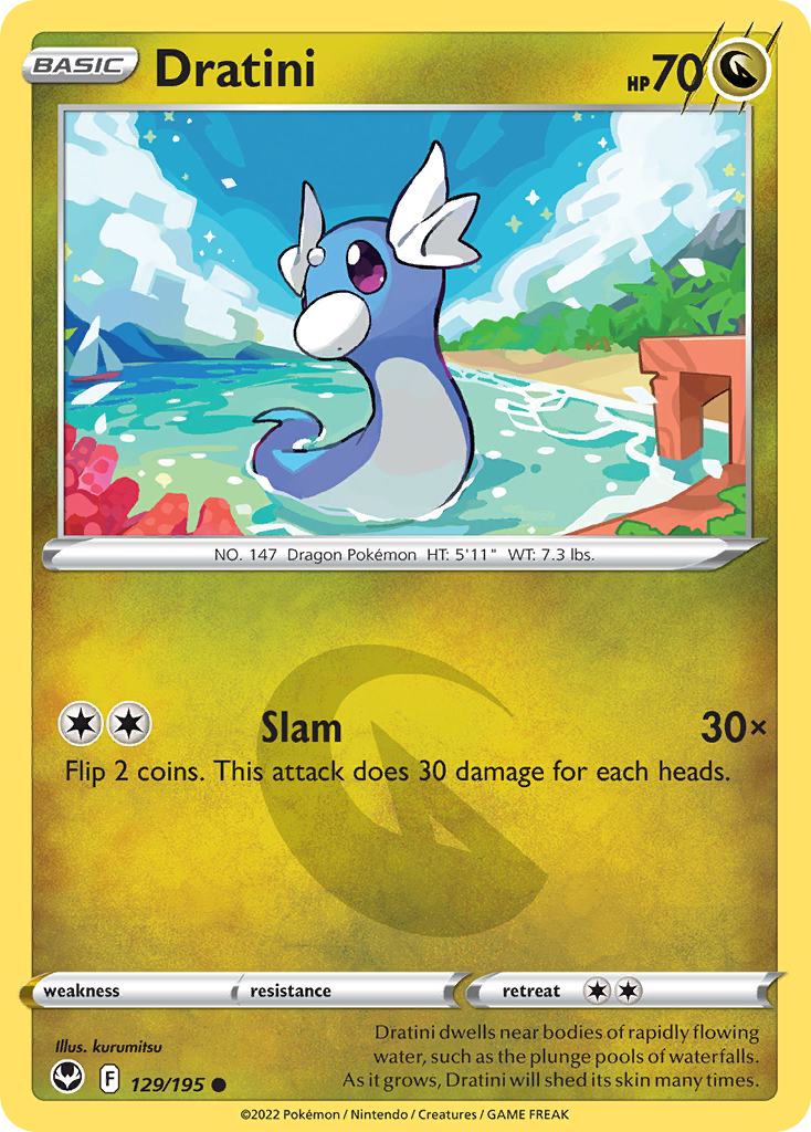 Dratini – Silver Tempest 129/195 Pokémon card