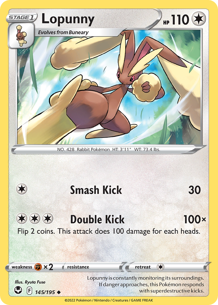 Lopunny – Silver Tempest 145/195 Pokémon card
