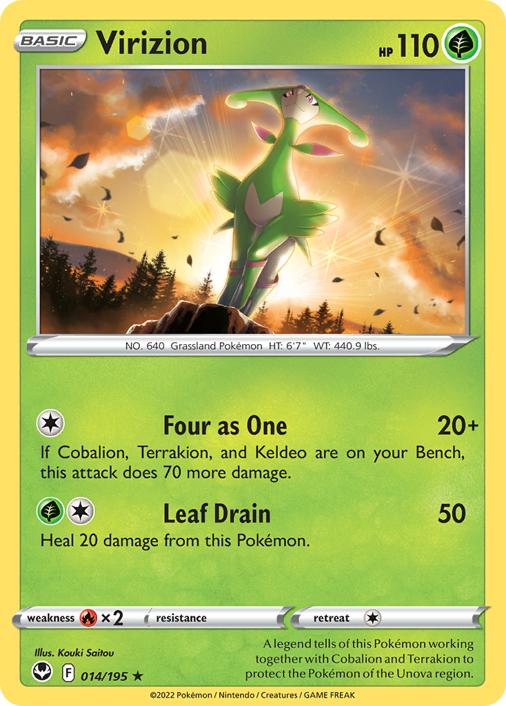 Virizion – Silver Tempest 014/195 Pokémon card
