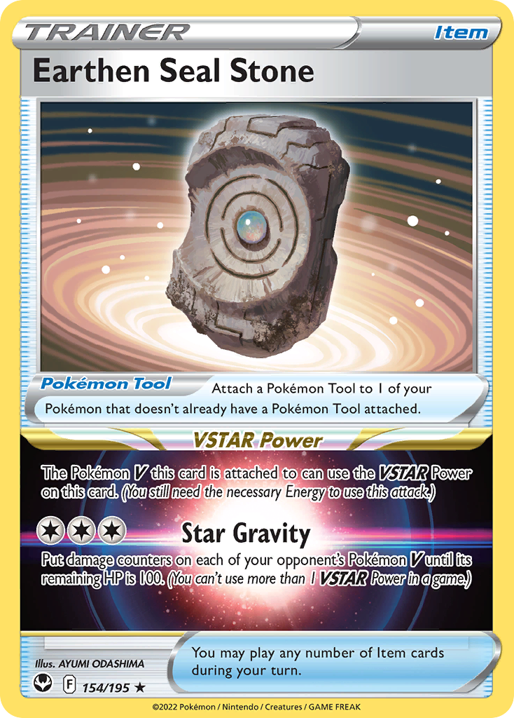 Earthen Seal Stone – Silver Tempest 154/195 Pokémon card