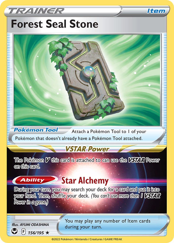 Forest Seal Stone – Silver Tempest 156/195 Pokémon card