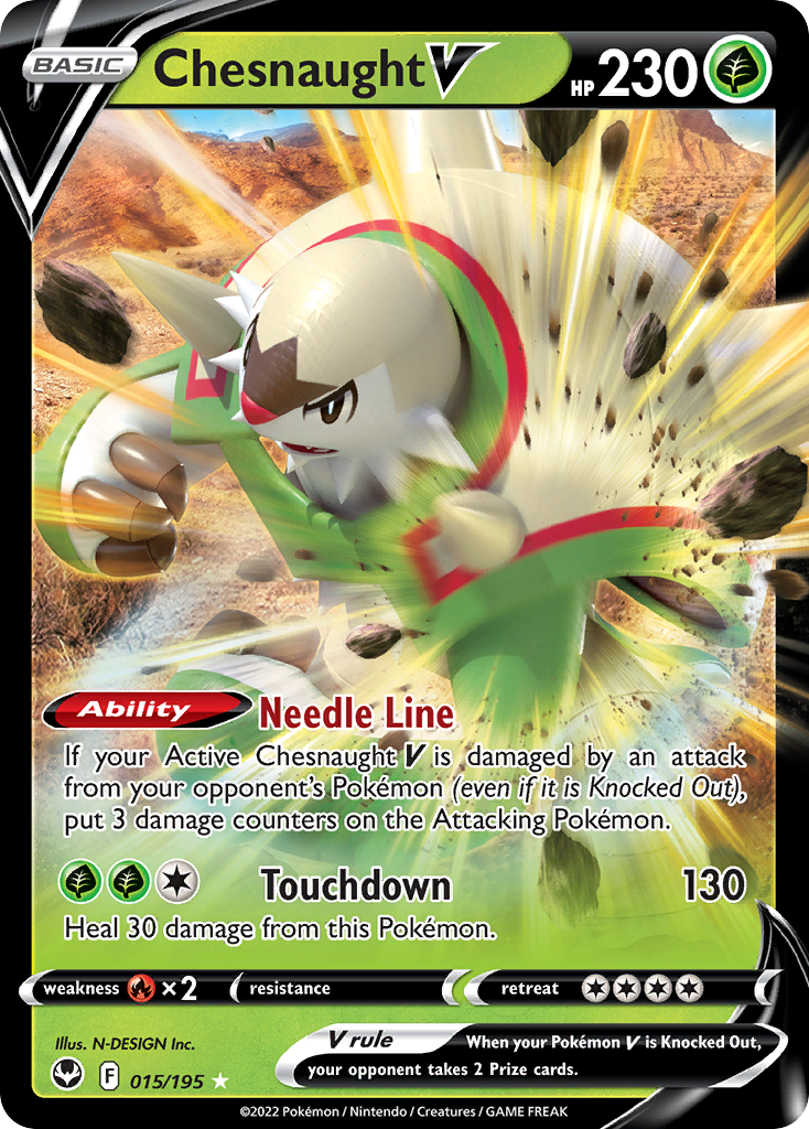 Chesnaught V – Silver Tempest 015/195 Pokémon card