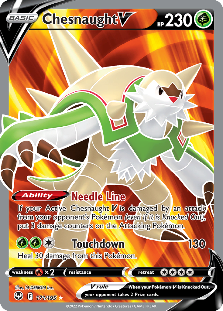 Chesnaught V – Silver Tempest 171/195 Pokémon card