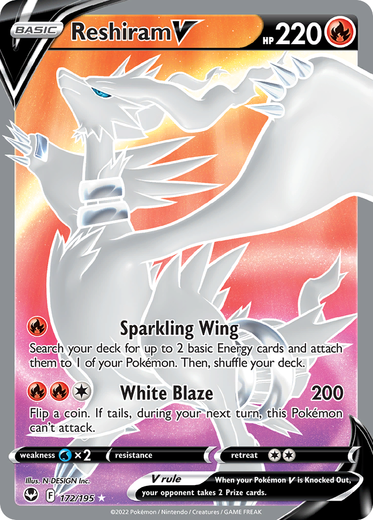 Reshiram V – Silver Tempest 172/195 Pokémon card