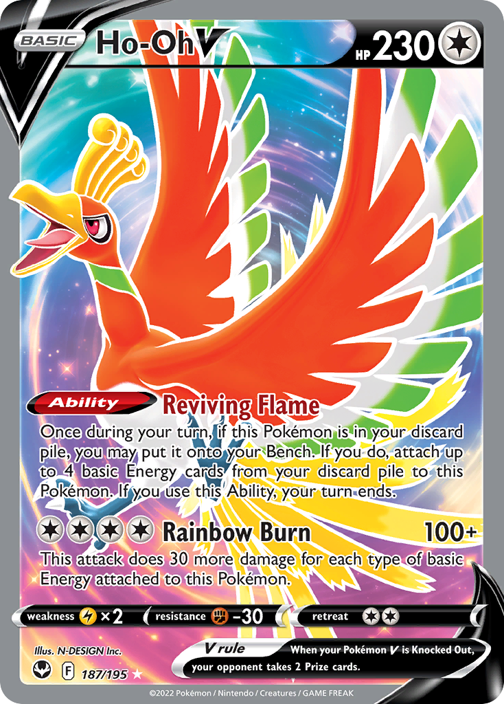 Ho-Oh V – Silver Tempest 187/195 Pokémon card