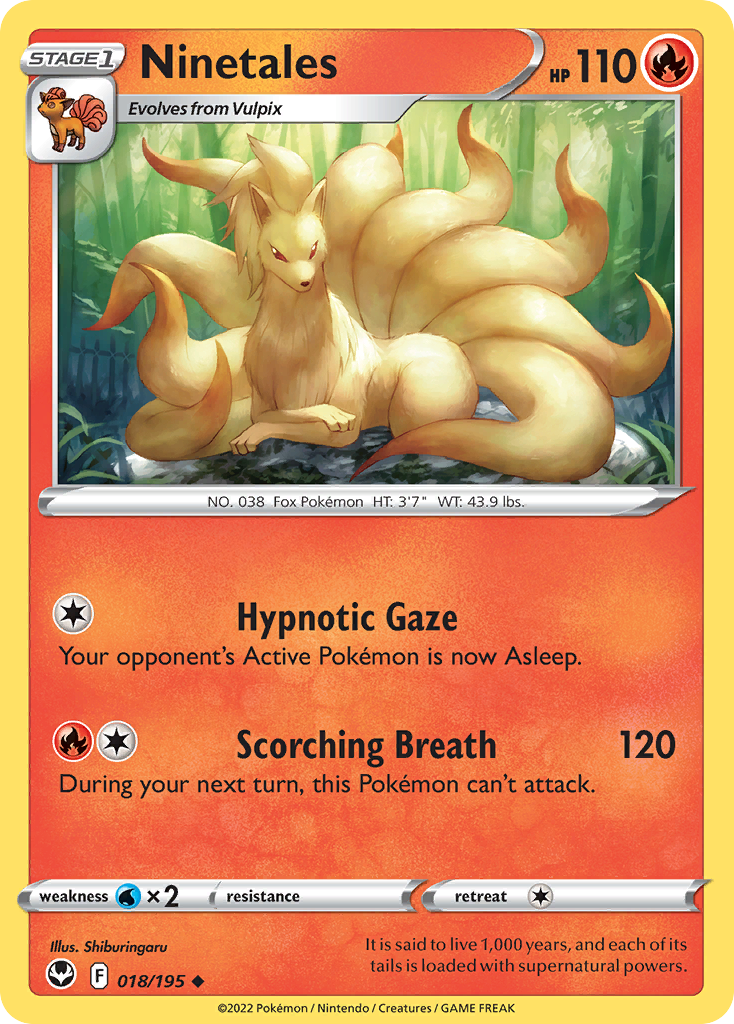 Ninetales – Silver Tempest 018/195 Pokémon card