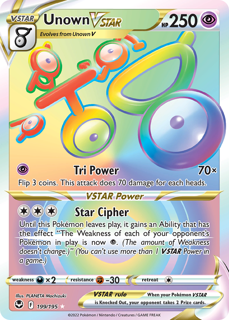 Unown VSTAR – Silver Tempest 199/195 Pokémon card