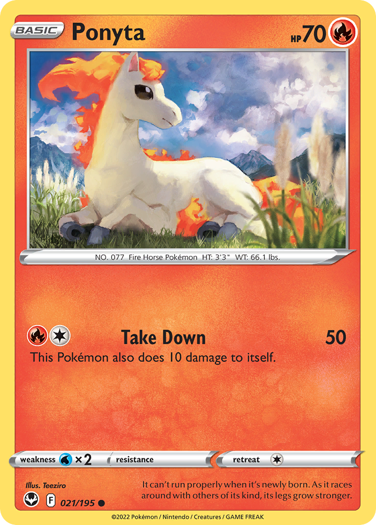 Ponyta – Silver Tempest 021/195 Pokémon card
