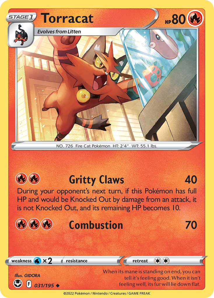 Torracat – Silver Tempest 031/195 Pokémon card
